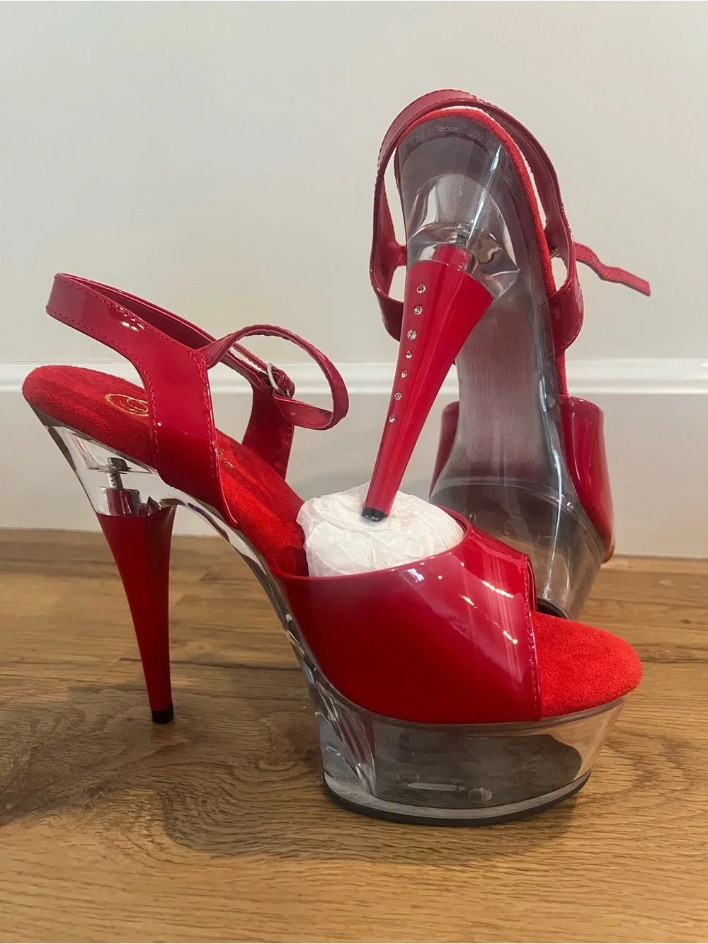Pleaser 6 inch Red platform heels - Picture 2 of 5
